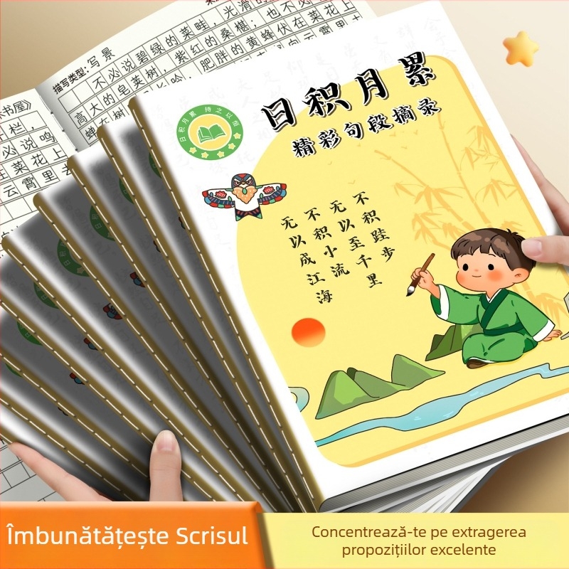 Huge caiet cu desene animate pentru elevi din învățământul primar, legare spirală, 50–100 de pagini