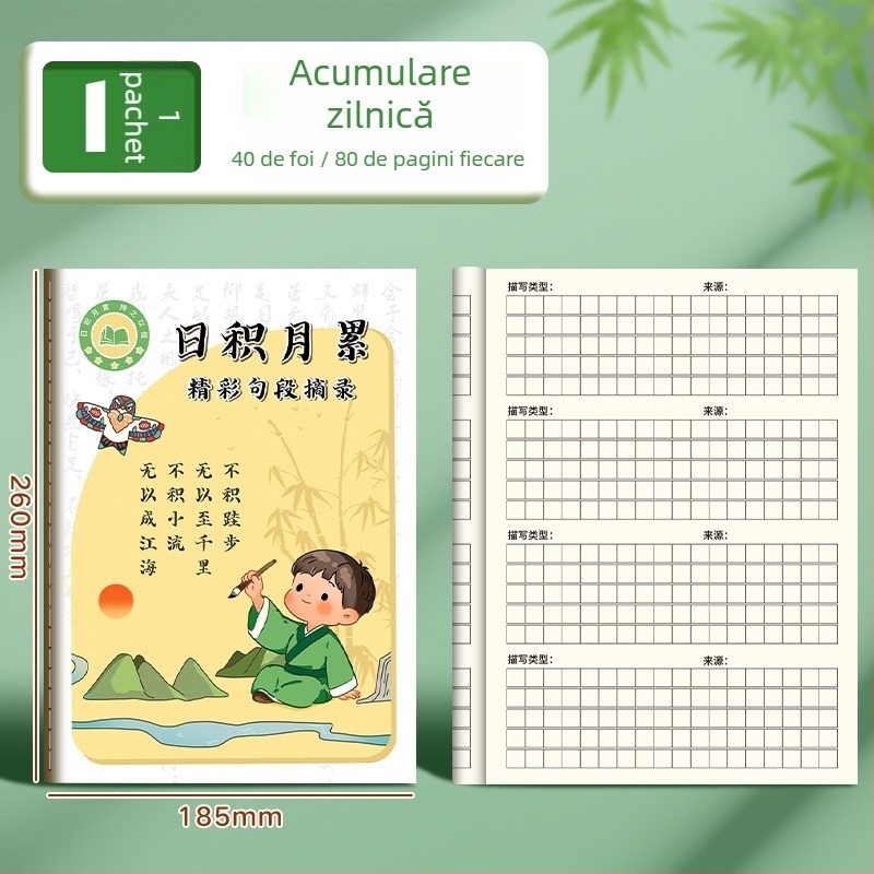 Huge caiet cu desene animate pentru elevi din învățământul primar, legare spirală, 50–100 de pagini