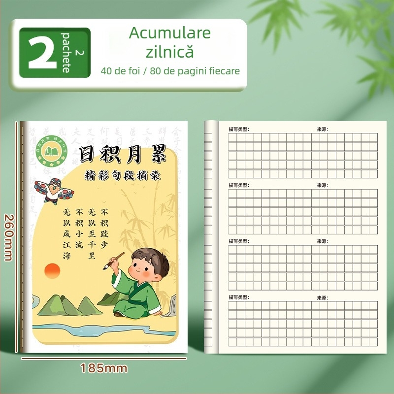 Huge caiet cu desene animate pentru elevi din învățământul primar, legare spirală, 50–100 de pagini