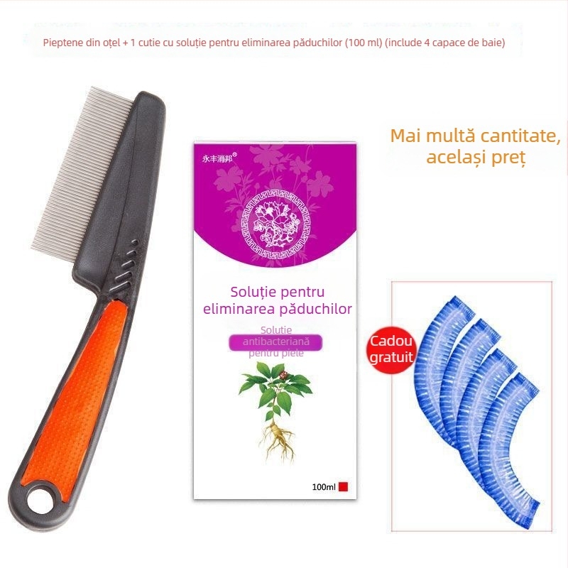 Pieptene pentru purici cu dinți ultra-densi pentru fete, din bambus tradițional, anti-mătreață și pentru ouăle puricilor la scalp