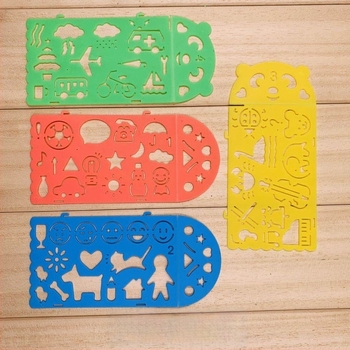 Tiankai 512 Set riglă caleidoscopică din plastic pentru copii - Șabloane multiple de desen, Model 512, Greutate netă 0.2