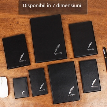 Caiet de afaceri cu copertă din piele sintetică, legare cusută, hârtie de scris 70 g, 50–100 pagini