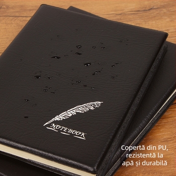 Caiet de afaceri cu copertă din piele sintetică, legare cusută, hârtie de scris 70 g, 50–100 pagini