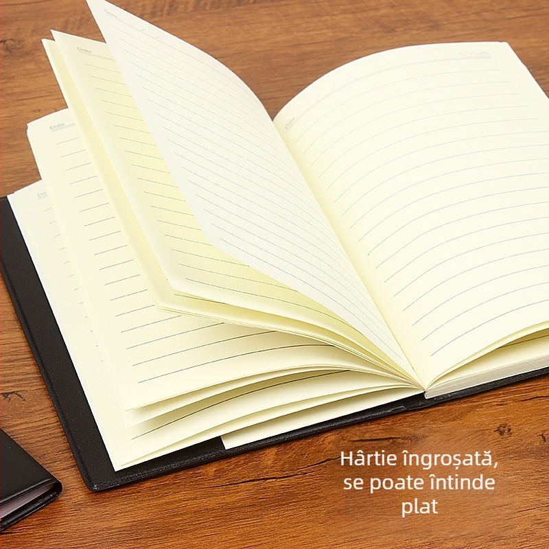 Caiet de afaceri cu copertă din piele sintetică, legare cusută, hârtie de scris 70 g, 50–100 pagini