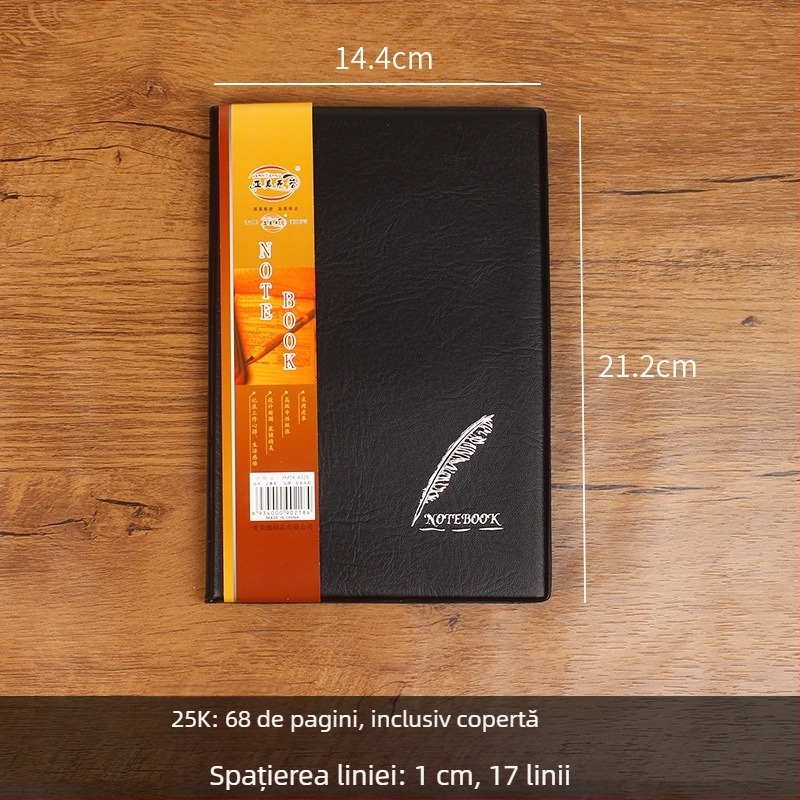 Caiet de afaceri cu copertă din piele sintetică, legare cusută, hârtie de scris 70 g, 50–100 pagini