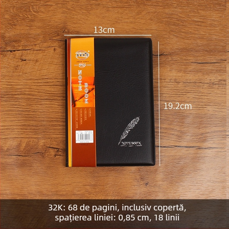 Caiet de afaceri cu copertă din piele sintetică, legare cusută, hârtie de scris 70 g, 50–100 pagini