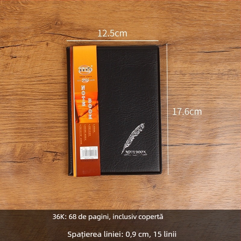 Caiet de afaceri cu copertă din piele sintetică, legare cusută, hârtie de scris 70 g, 50–100 pagini