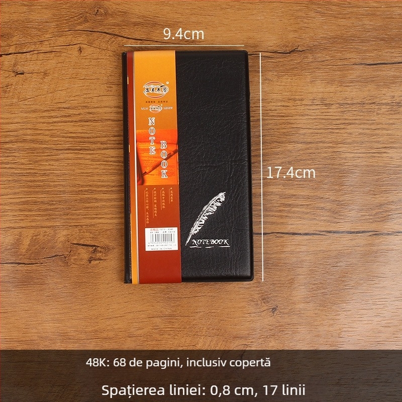 Caiet de afaceri cu copertă din piele sintetică, legare cusută, hârtie de scris 70 g, 50–100 pagini