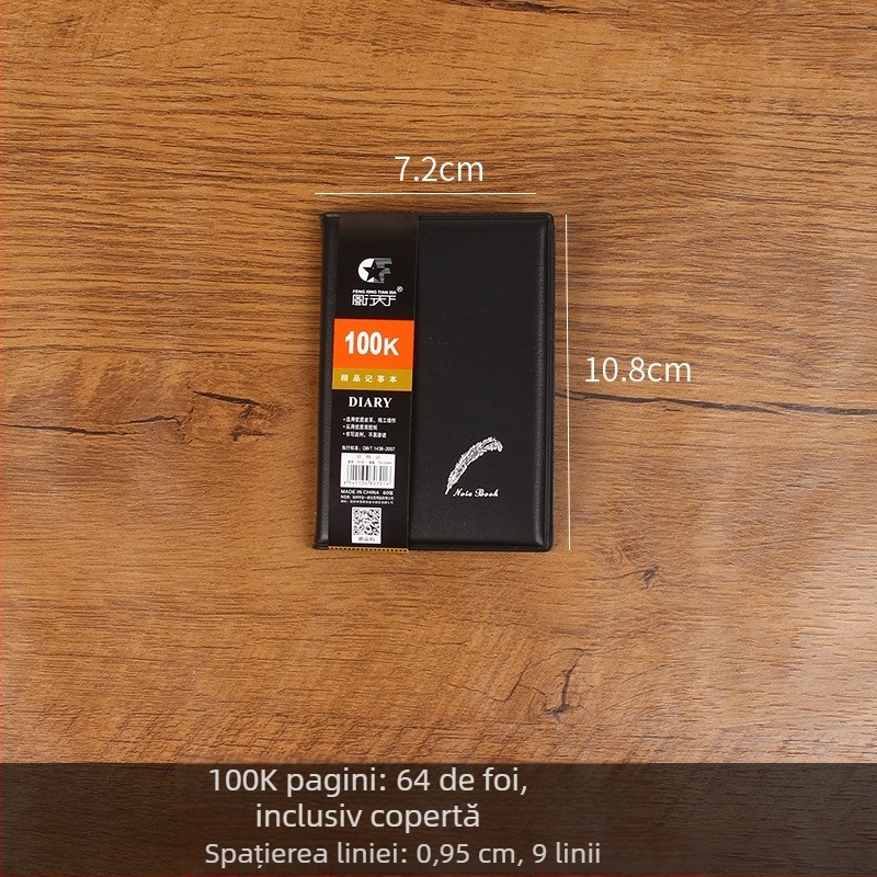 Caiet de afaceri cu copertă din piele sintetică, legare cusută, hârtie de scris 70 g, 50–100 pagini