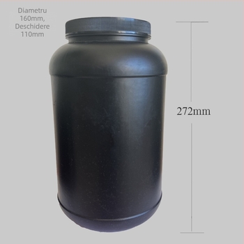 Recipient pentru pudră din HDPE cu capac filetat pentru ambalare generală