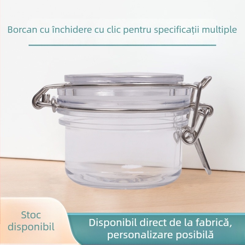 Recipient plastic transparent cu gură largă și închidere cu clic – PET plastic, Mountain Rhyme