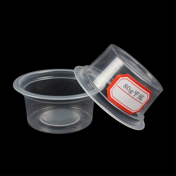 Cupă de jeleu din PP, unică folosință, fund plat, capacitate 80 g