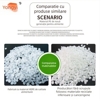 Recipient plat din plastic pentru sosuri și uleiuri, HDPE, calitate alimentară, brand Swimmer, logo tipărit, capac cu inel de tractare, posibilitate marcă privată