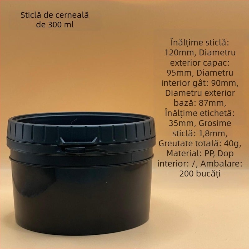 Borcan plastic alimentar sigilat PE, transparent pentru vopsele, borcane pentru pulberi cu capac filet, borcane pentru pastă de lipit