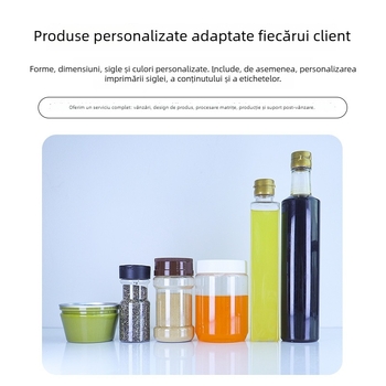 2500 ml sticlă rotundă din PET transparentă, recipient pentru fulgi de ovăz gata de consum, recipient pentru pulberi super pentru alimente și medicamente
