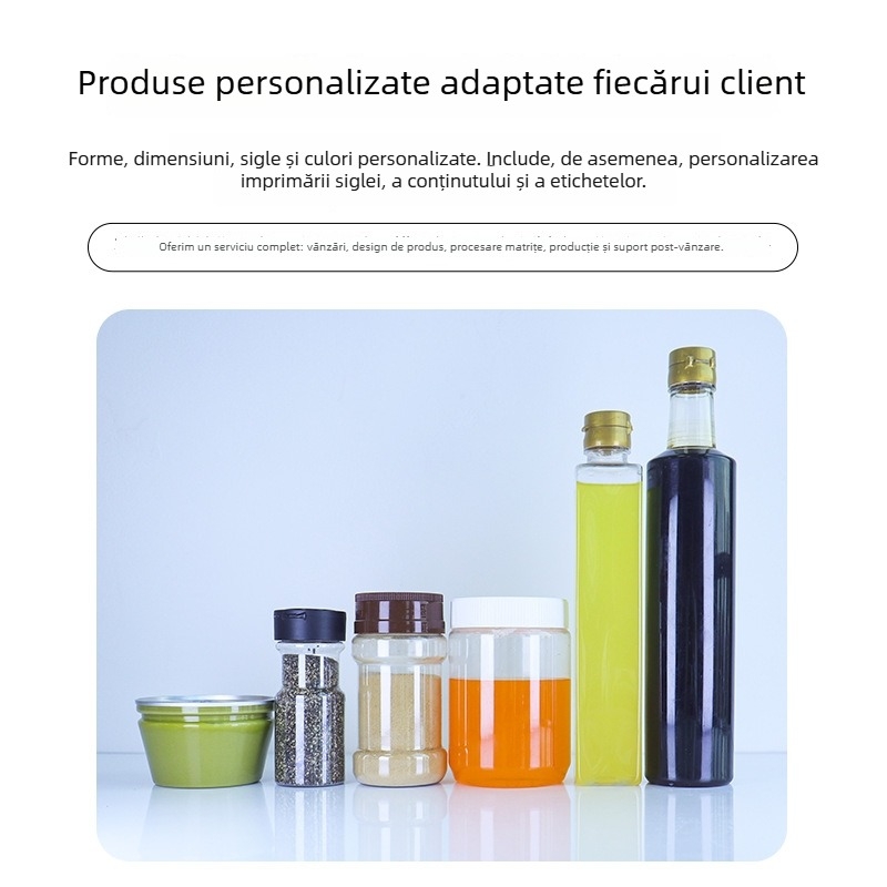 2500 ml sticlă rotundă din PET transparentă, recipient pentru fulgi de ovăz gata de consum, recipient pentru pulberi super pentru alimente și medicamente