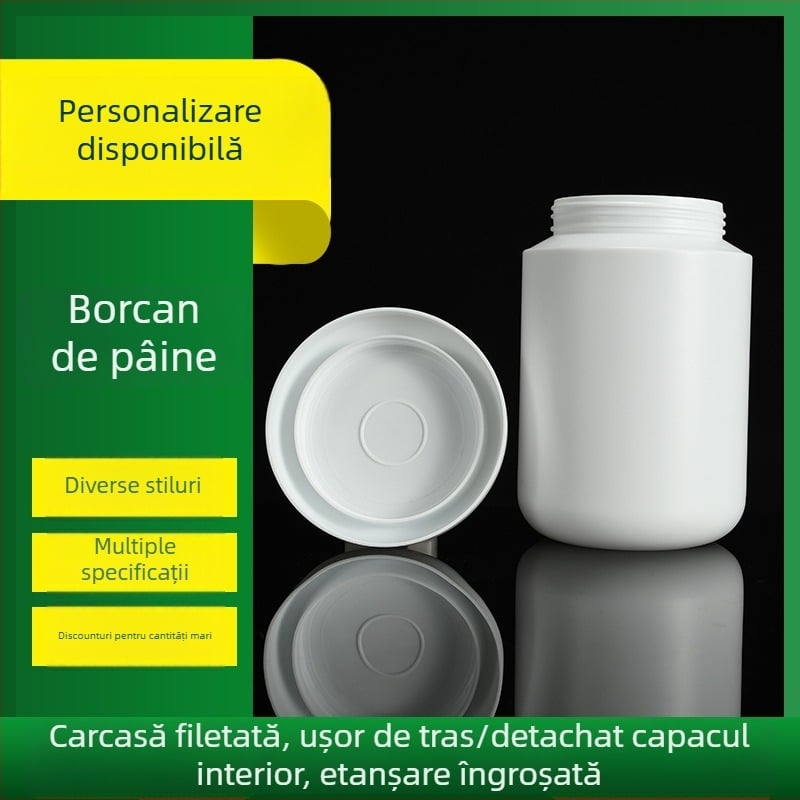 Borcan din HDPE pentru pudră proteică, cu gură largă și capac, 900 ml, pentru ambalaje de sănătate și farmaceutice, Xianglin