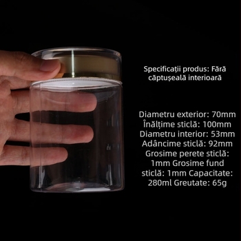 Sticlă PET transparentă pentru suplimente de sănătate, recipient gol alimentar 280 ml