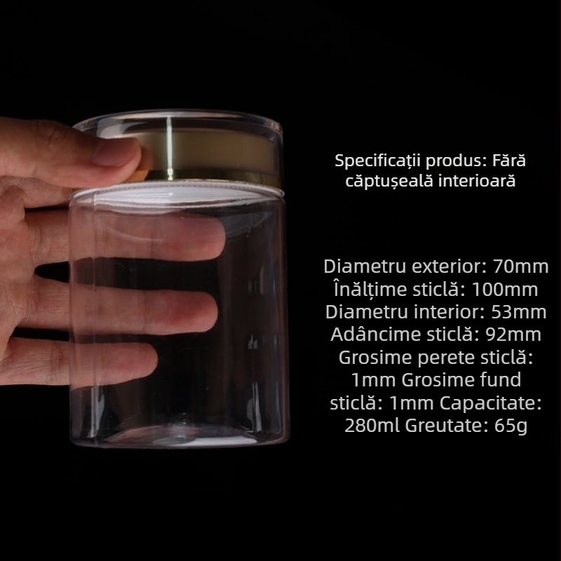 Sticlă PET transparentă pentru suplimente de sănătate, recipient gol alimentar 280 ml