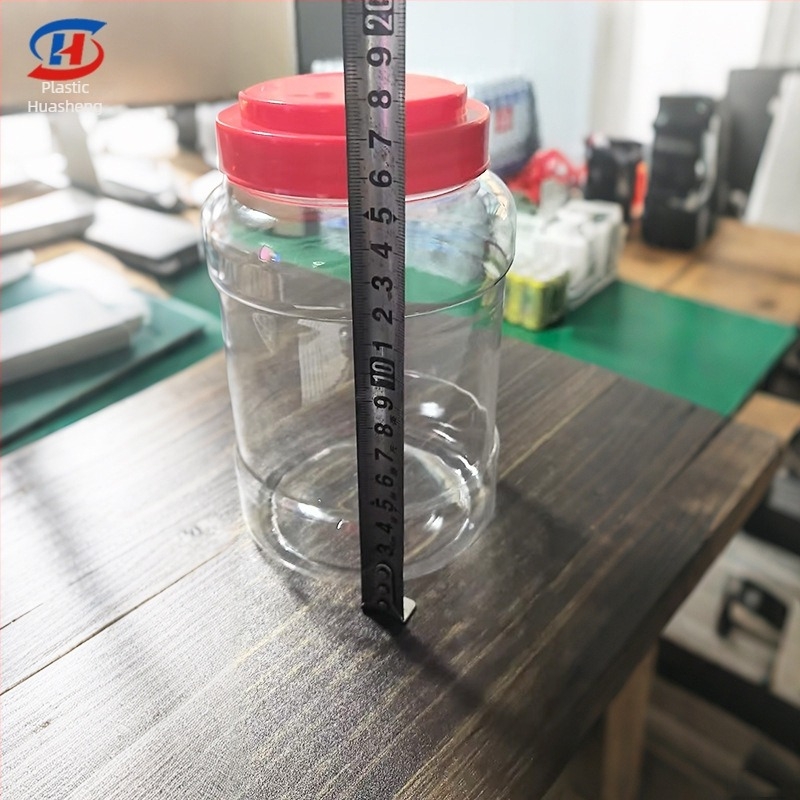 Borcan din plastic PET transparent cu capac, capacitate 1400 g, Ø110 mm × 180 mm