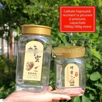 Recipient de miere din PVC cu capac interior și exterior, ambalaj alimentar, transparent