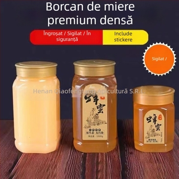 Recipient de miere din PVC cu capac interior și exterior, ambalaj alimentar, transparent