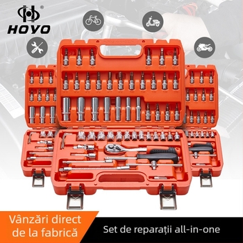 Hoyo set de instrumente auto 53 piese din oțel crom-vanadiu – chei hexagonale cu clichet, pentru reparații auto și la domiciliu