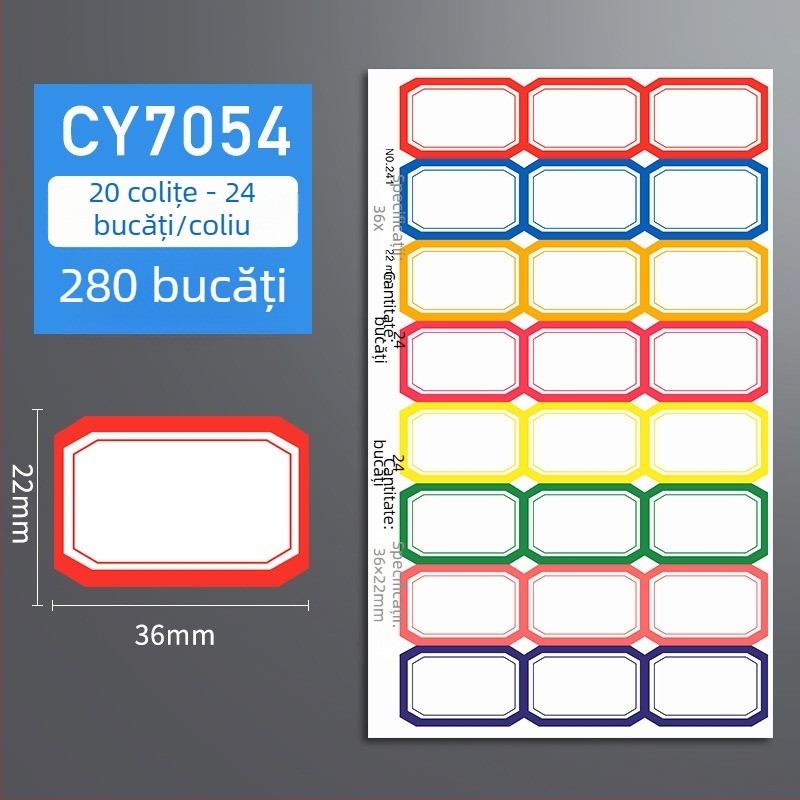 Etichetă scrisă de mână; Hârtie pentru etichete autocolante; Brand: Chuangyi; Model: CY7050; Etichete pe pagină: 10