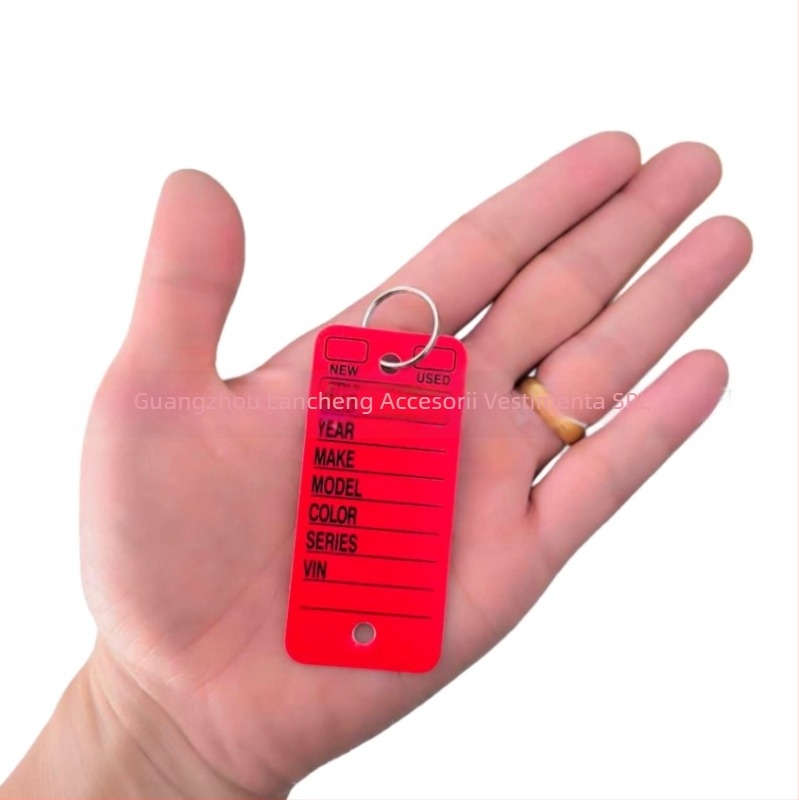 Etichetă de chei pentru înregistrarea autoturismelor și motocicletelor, din plastic+metal, impermeabilă, cu inel pentru chei și stylus, pentru ateliere 4S/uz personal