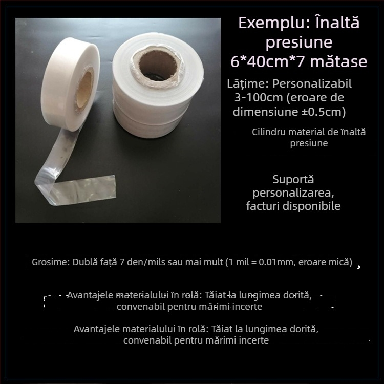 Țeavă PE pentru ambalare – cilindru transparent, cu film gros, pentru ambalare industrială