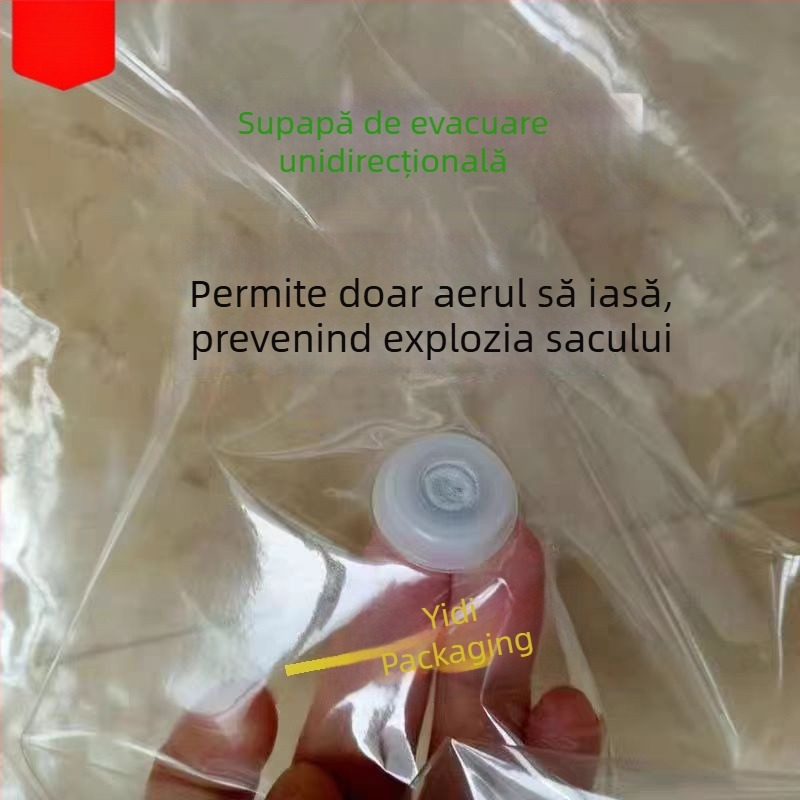Sac transparent pentru fermentarea furajelor, cu valvă de evacuare unidirecțională, film PE cu șapte straturi coextrudat
