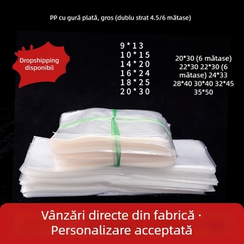 Pungă de ambalare PP transparentă, cu folie groasă, buzunar plat, husă interioară din film PP, rezistentă la umezeală și praf, menține prospețimea