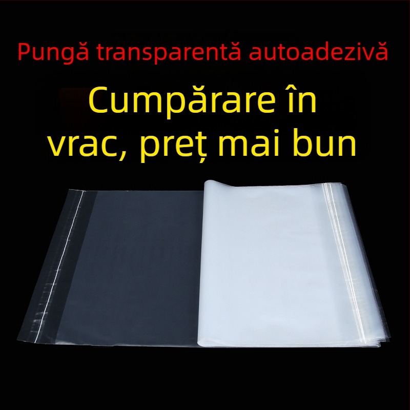 Pungă transparentă autoadezivă cu fermoar pentru depozitarea lenjeriei și hainelor