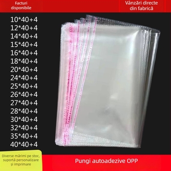 Pungă de ambalare OPP autoadezivă, transparentă, 35×45 cm pentru pulover din cașmir