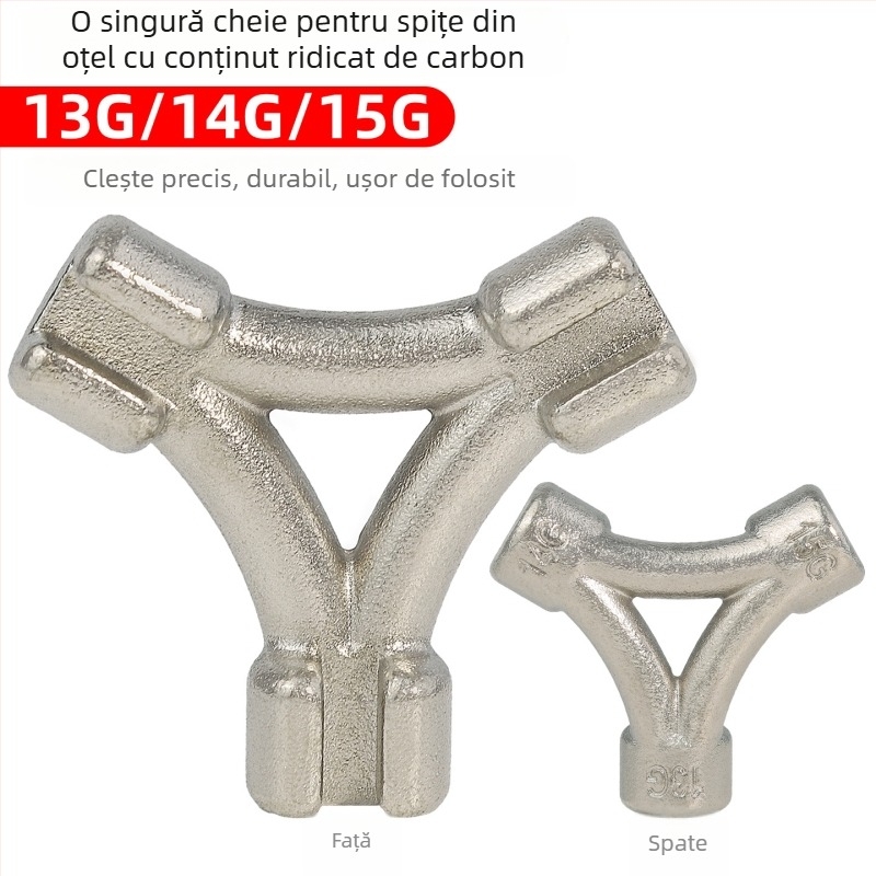 VXM Cheie pentru spițe – instrument triunghiular pentru spițe, din oțel de carbon, pentru biciclete de munte