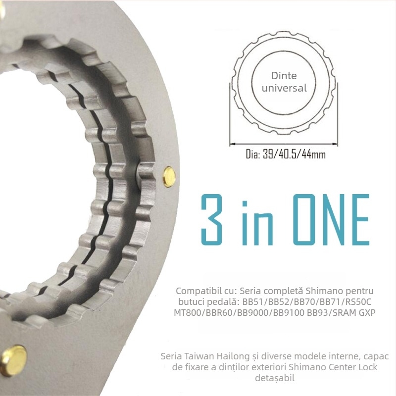 AI Cycling Cheie 3-în-1 pentru demontarea axului gol al bicicletei BB15, oțel inoxidabil