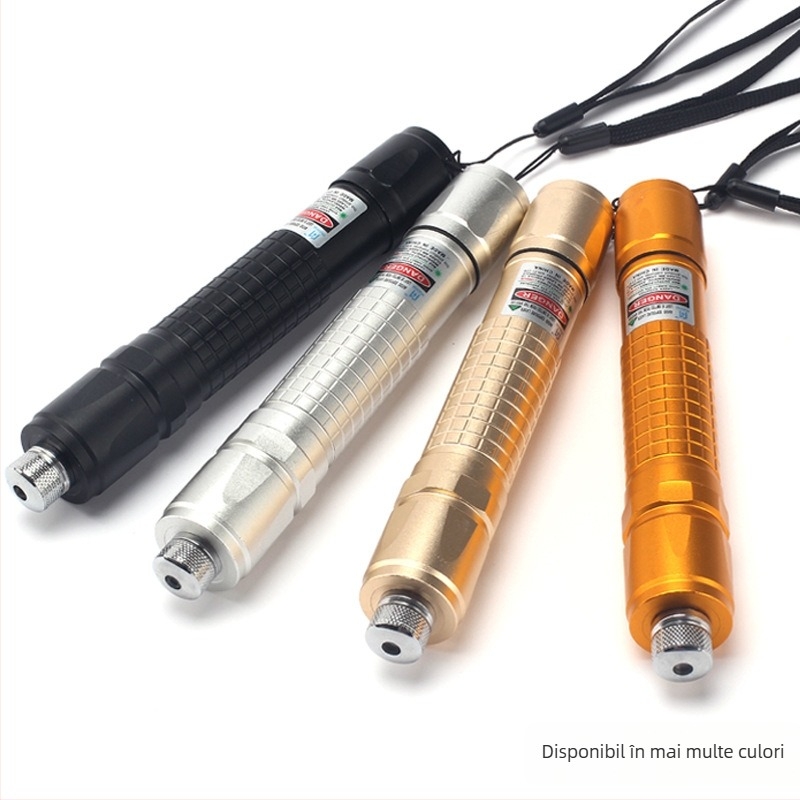 Laser pointer cu corp din aliaj de aluminiu pentru prezentări la birou; alimentat cu baterie de litiu; set de 200 bucăți