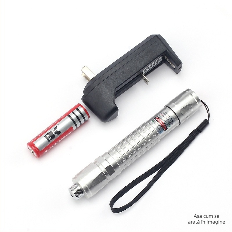 Laser pointer cu corp din aliaj de aluminiu pentru prezentări la birou; alimentat cu baterie de litiu; set de 200 bucăți