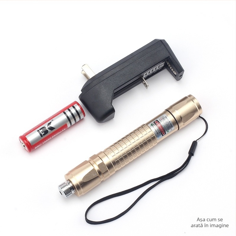 Laser pointer cu corp din aliaj de aluminiu pentru prezentări la birou; alimentat cu baterie de litiu; set de 200 bucăți