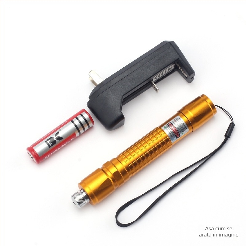 Laser pointer cu corp din aliaj de aluminiu pentru prezentări la birou; alimentat cu baterie de litiu; set de 200 bucăți