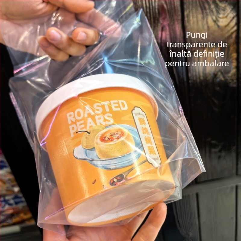 Saci din plastic pentru ambalare de mâncare pentru take-out și catering, dublu strat, grosime 10 silk, producție zilnică 200000, ambalare universală
