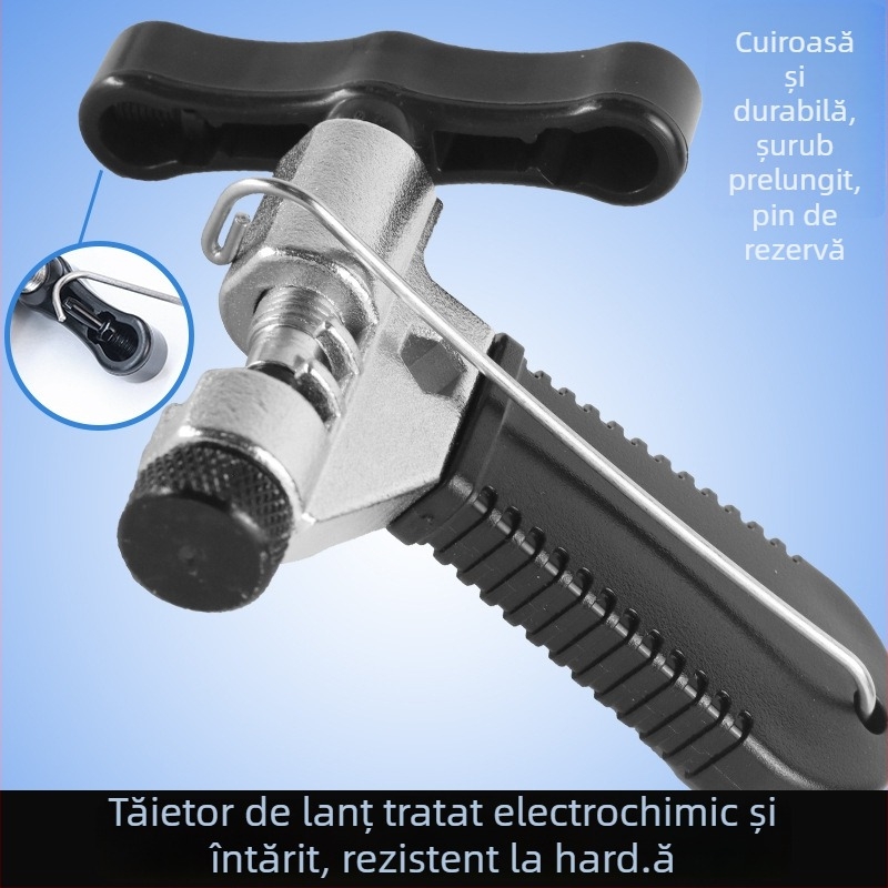 VXM unealtă pentru lanț de bicicletă – tăietor de lanț pentru demontare, din oțel de unelte, cu cârlig și pin