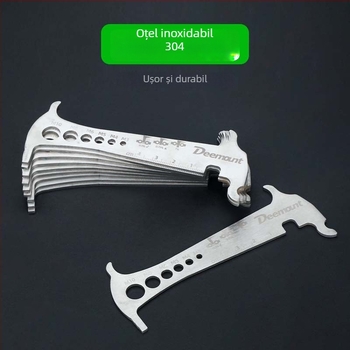 Măsurător de lanț 3-în-1 pentru biciclete de munte, oțel inoxidabil 304, caliper pentru uzură lanț și riglă de măsurare, personalizabil