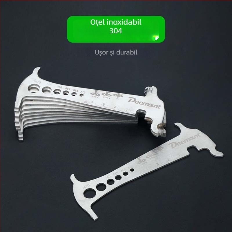 Măsurător de lanț 3-în-1 pentru biciclete de munte, oțel inoxidabil 304, caliper pentru uzură lanț și riglă de măsurare, personalizabil