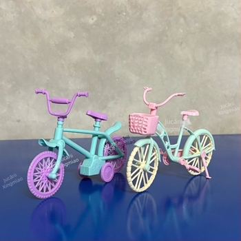 Xingmiao bicicletă de plastic pentru joacă de rol, cu coș și suport — pentru copii 4–6 ani, jucărie de interior