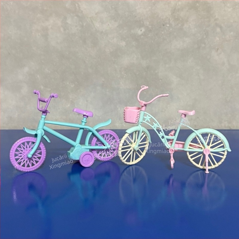 Xingmiao bicicletă de plastic pentru joacă de rol, cu coș și suport — pentru copii 4–6 ani, jucărie de interior