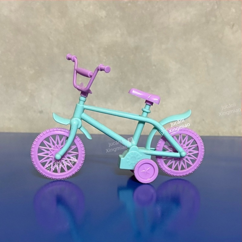 Xingmiao bicicletă de plastic pentru joacă de rol, cu coș și suport — pentru copii 4–6 ani, jucărie de interior