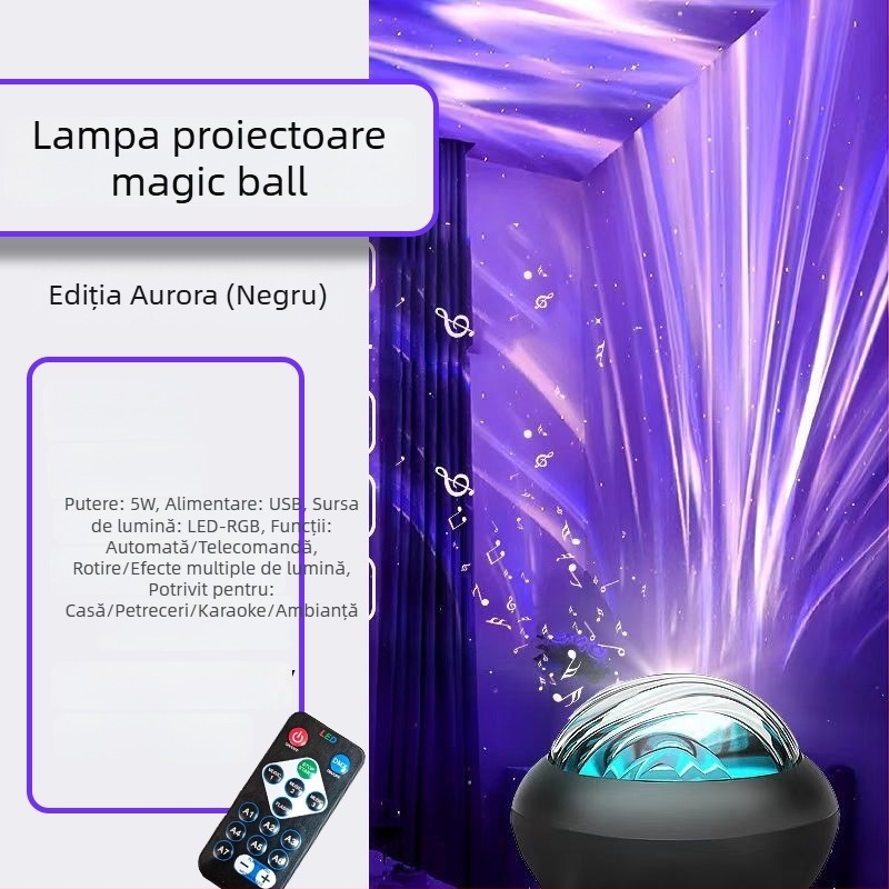 Proiector de cer înstelat cu lumină ambientală, corp ABS, model 333, tensiune ≤36V, certificare 3C