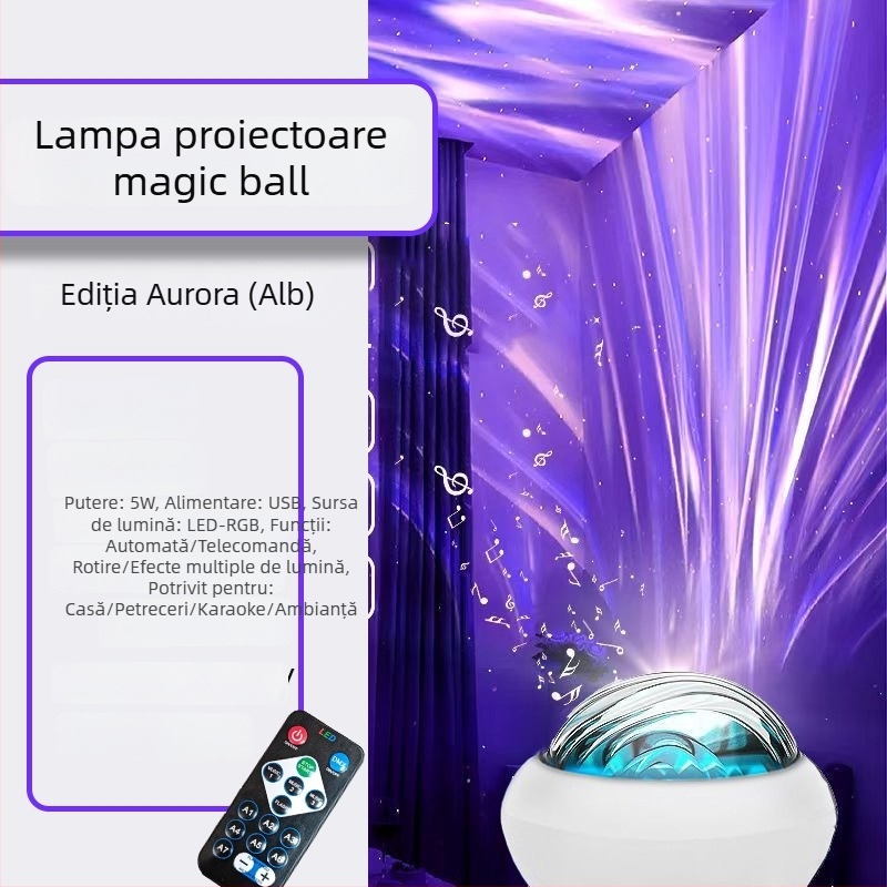 Proiector de cer înstelat cu lumină ambientală, corp ABS, model 333, tensiune ≤36V, certificare 3C