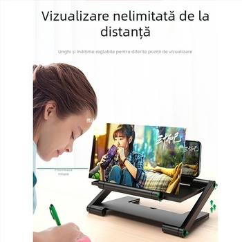 Mărire a ecranului pentru telefon cu vizualizare orizontală și verticală, ecran mare, proiecție ultra clară, suport glisant reglabil